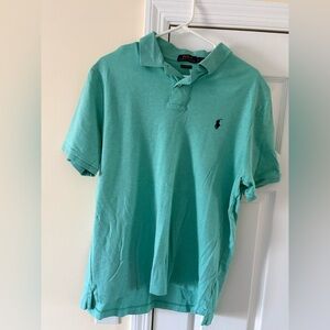 Ralph Lauren Men's Aqua Teal Polo Shirt Classic Fit